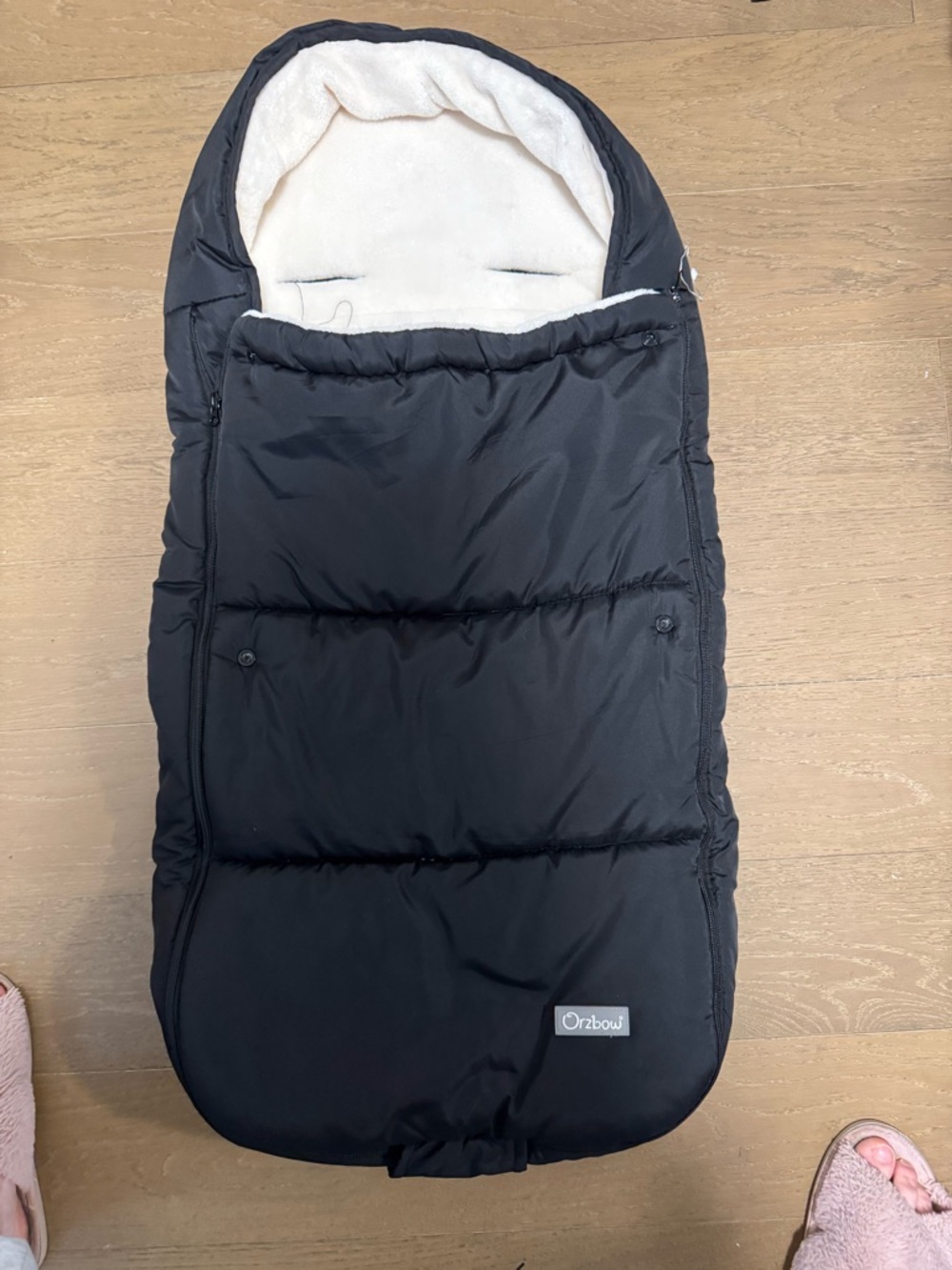 Black Cozy Infant Footmuff - Insulated Stroller Sleeping Bag